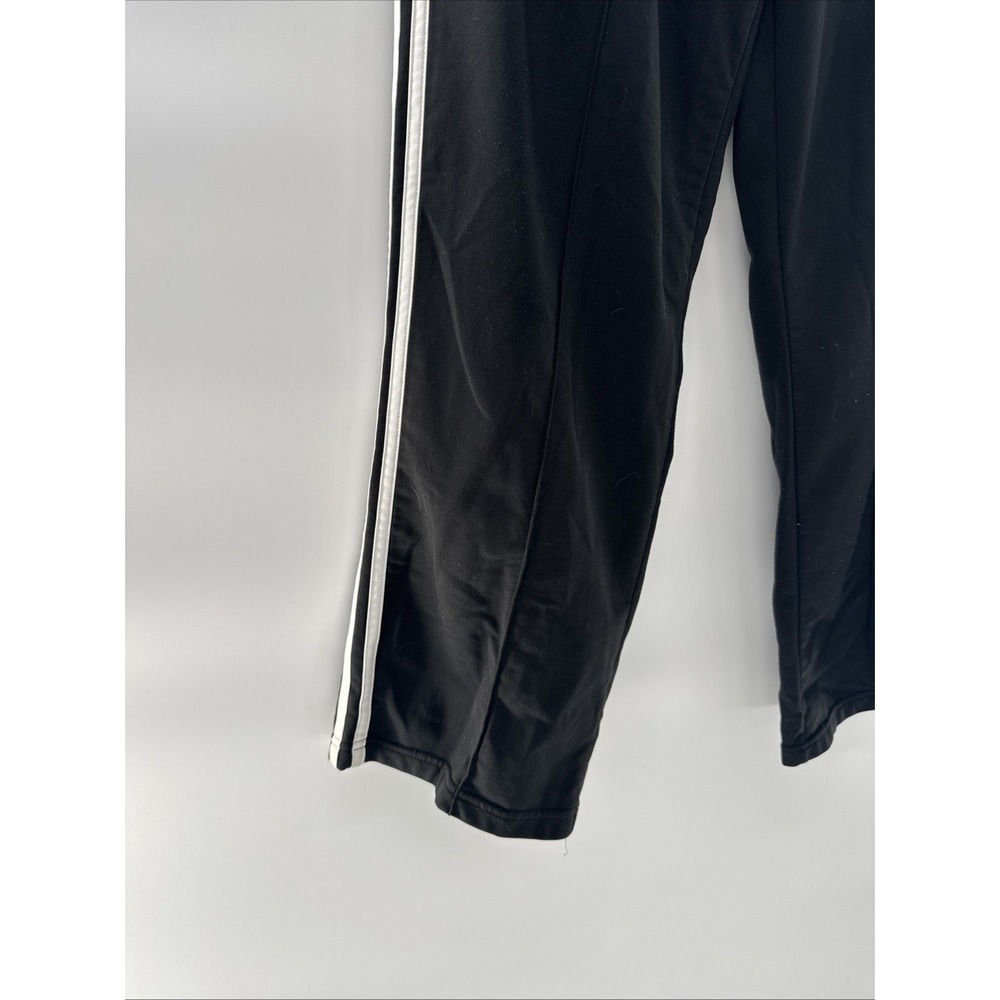 ADIDAS Jogger Track Pants Black White Stripes Elastic Waist Zip Ankle M Unisex - Picture 4 of 7
